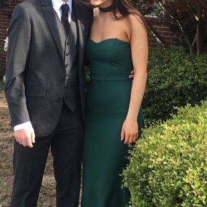 Dark Green Collar Prom Dress